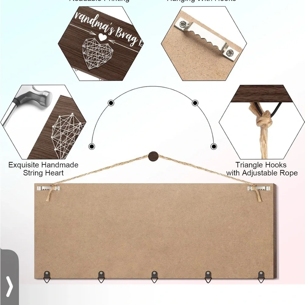 Wooden Great Grandma Brag Board‎ with Heart Design